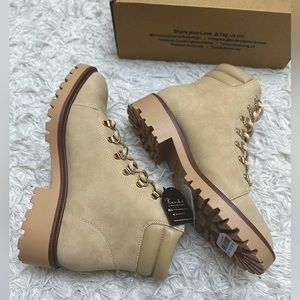 SHIRLY BEIGE BOOT (SIZE 10) LACE UP BOOT